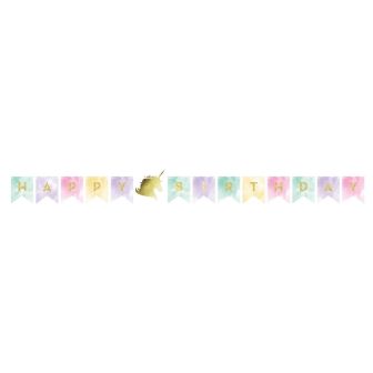 Unicorn Sparkle Shaped Banner Foil Stamp with Twine