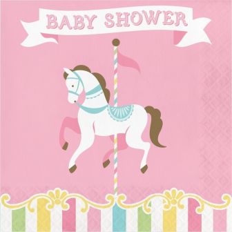 Carousel Baby Shower Lunch Napkins 2 ply