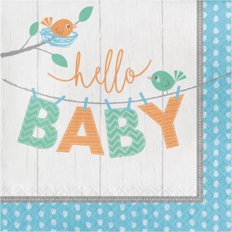 Hello Baby Boy Lunch Napkins 2 ply