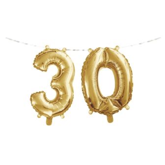 Number 30 Air Fill Balloon Banner with Ribbon