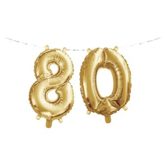 Number 80 Air Fill Balloon Banner with Ribbon