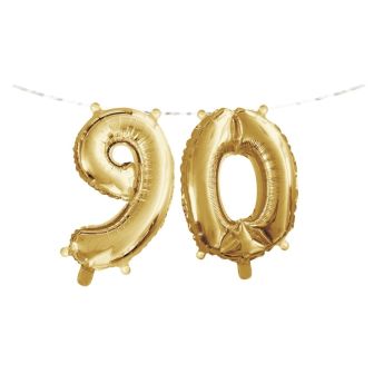 Number 90 Air Fill Balloon Banner with Ribbon