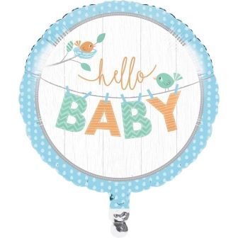 Hello Baby Boy Foil Balloon