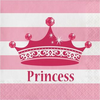 Celebrations Value Pink Princess Royalty Lunch Napkins 2 ply