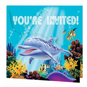 Ocean Party Gatefold Invitations with Envelopes