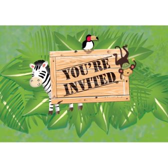 Safari Adventure Gatefold Invitations with Envelopes