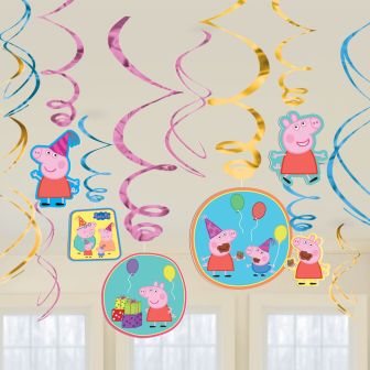 Peppa Pig Hanging Decorations - 12pk