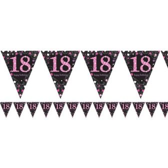 18 Pink and Black Bunting