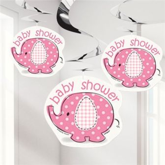 Baby Shower Pink Elephant Hanging Decorations