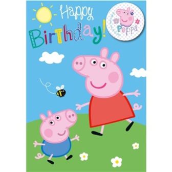 Pepper Pig Happy Birthday Card With Badge