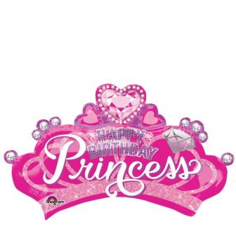 Pink Princess Crown SuperShape Balloon - 32"