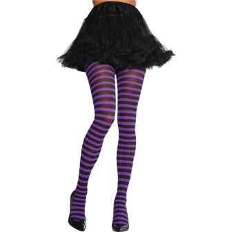 Purple Striped Tights - Adult One Size