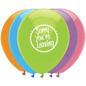 Sorry You're Leaving Latex Balloons 2 Sided Print