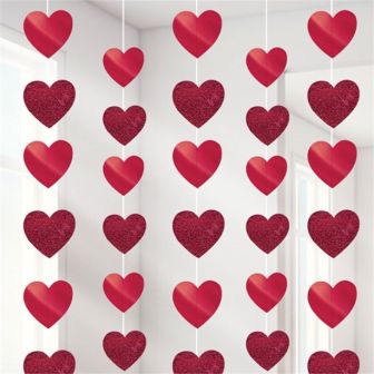 Red Heart String Hanging Decorations