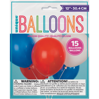 Red, White and Blue Latex Balloons