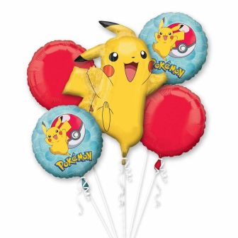 Pokemon 5 Piece Foil Balloon Bouquet