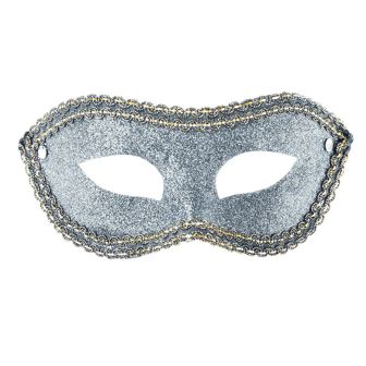 Silver Glitter Masquerade Mask