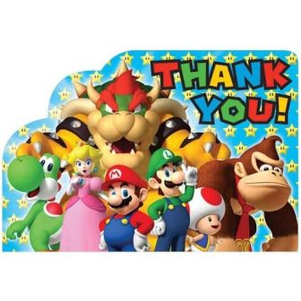 Super Mario Thank You Cards - 8pk