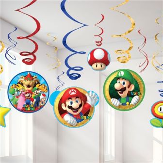 Super Mario Hanging Swirls - 12pk 