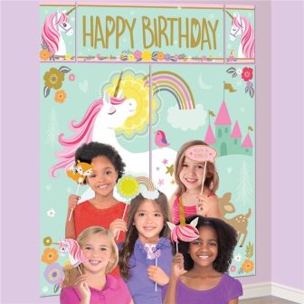 Unicorn Scene Setter With Photo Booth Props 