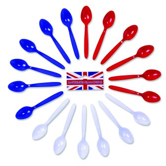 Red / White / Blue Union Jack Spoons - 18 Piece