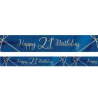 Navy & Gold 'Happy 21st Birthday' Foil Banner