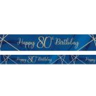 Navy & Gold 'Happy 80th Birthday' Foil Banner