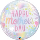 Happy Mother's Day Pastel Flowers Bubble Balloon - 22"