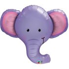 Purple Super Shape Elephant Head Foil Balloon - 39"